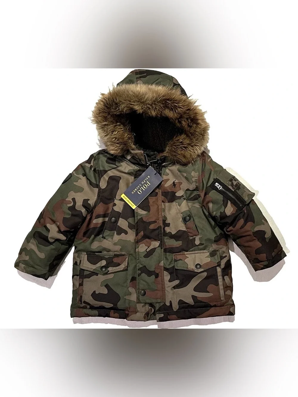 NEW POLO RALPH LAUREN CAMO PUFFER COAT 2T KIDS BOYS TODDLER BUBBLE COAT WARM